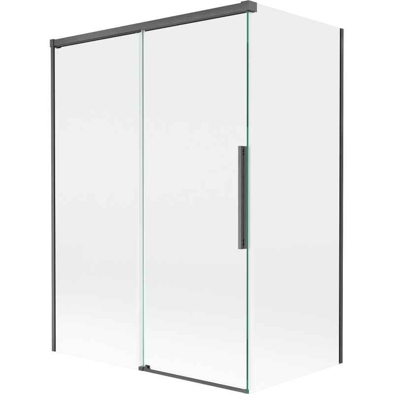 Mexen Rox Duschabtrennung 2-flügelig verschiebbar 120 + 70 x 150 cm, transparent, gebürstetes Gun Gray - 8C9-120-070-66-00