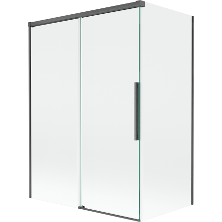 Mexen Rox Duschabtrennung 2-flügelig verschiebbar 120 + 70 x 150 cm, transparent, gebürstetes Gun Gray - 8C9-120-070-66-00