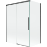 Mexen Rox Duschabtrennung 2-flügelig verschiebbar 120 + 70 x 150 cm, transparent, gebürstetes Gun Gray - 8C9-120-070-66-00