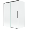Mexen Rox parawan nawannowy 2-skrzydłowy rozsuwany 120 + 70 x 150 cm, transparent, gun gray szczotkowany - 8C9-120-070-66-00