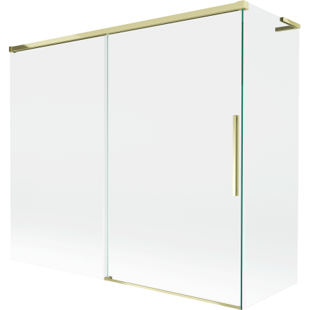 Mexen Rox L Duschabtrennung 2-flügelig verschiebbar 180 + 80 x 150 cm, transparent, gold - 8C9L-180-080-50-00