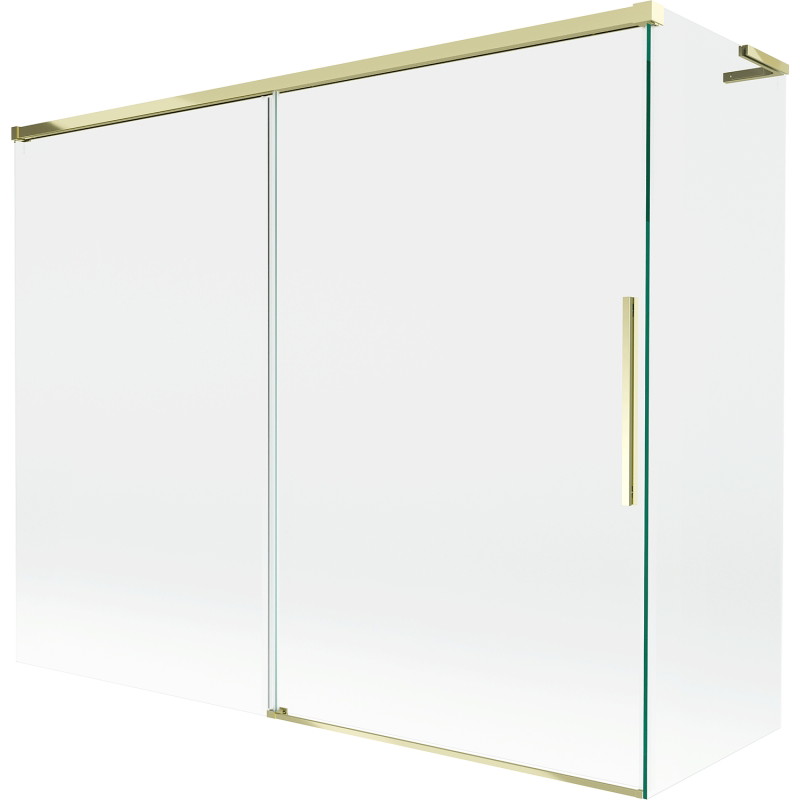 Mexen Rox L vannitoa vahesein 2-paneeliline liug 190 + 80 x 150 cm, läbipaistev, kuldne - 8C9L-190-080-50-00