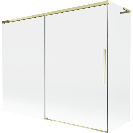 Mexen Rox L parawan nawannowy 2-skrzydłowy rozsuwany 190 + 80 x 150 cm, transparent, złoty - 8C9L-190-080-50-00
