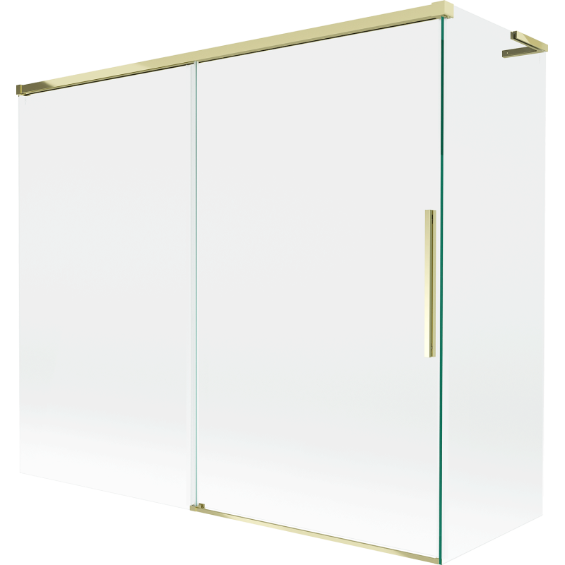 Mexen Rox L badscherm 2-delig schuifbaar 180 + 90 x 150 cm, transparant, goud - 8C9L-180-090-50-00