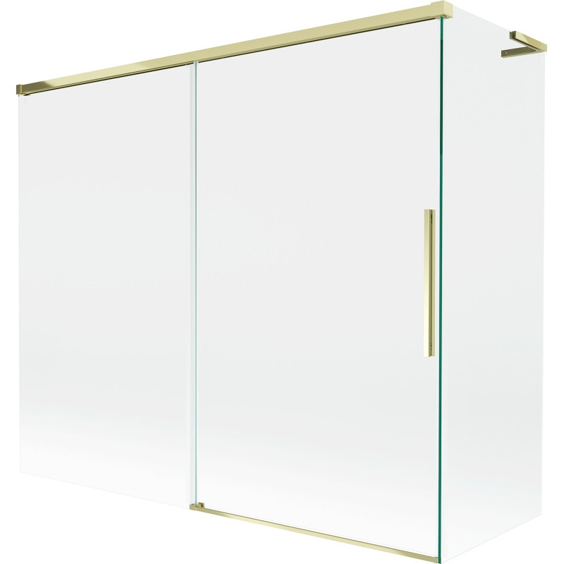 Mexen Rox L klizna paravana za kadu, 2-krilna, klizna, 180 + 90 x 150 cm, prozirna, zlatna - 8C9L-180-090-50-00