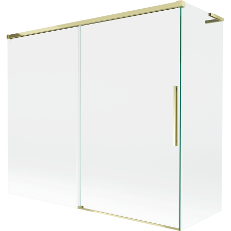Mexen Rox L parawan nawannowy 2-skrzydłowy rozsuwany 180 + 90 x 150 cm, transparent, złoty - 8C9L-180-090-50-00