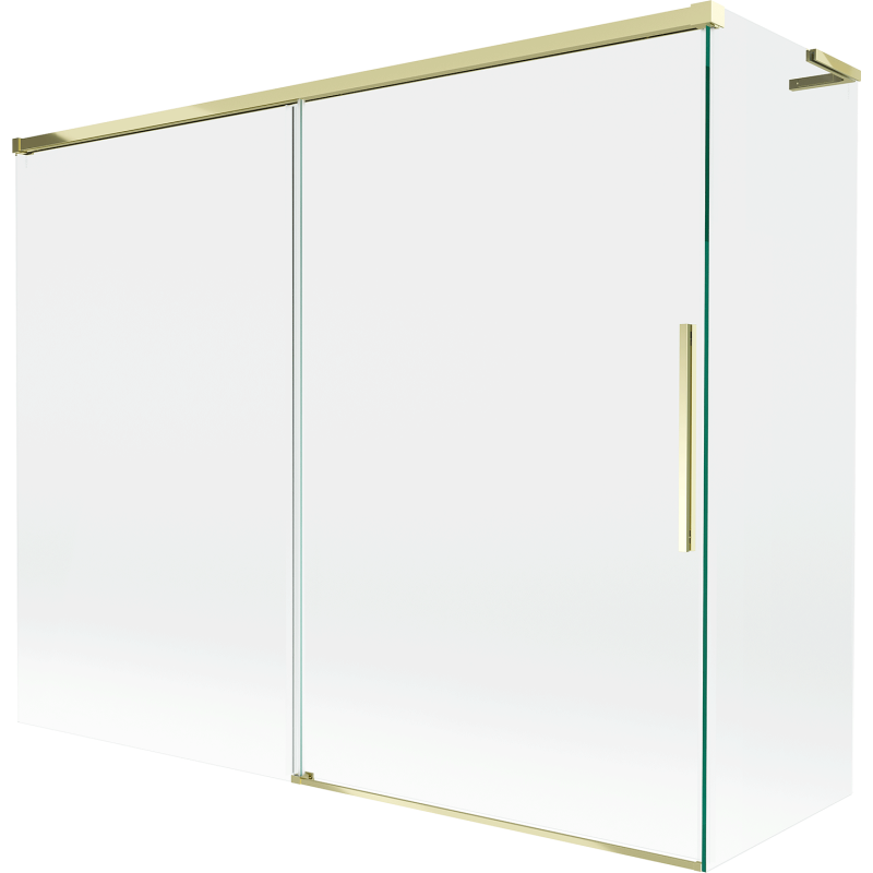 Mexen Rox L parawan nawannowy 2-skrzydłowy rozsuwany 190 + 90 x 150 cm, transparent, złoty - 8C9L-190-090-50-00