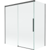Mexen Rox Duschabtrennung 2-flügelig verschiebbar 140 + 70 x 150 cm, transparent, gebürstetes Gun Grau - 8C9-140-070-66-00