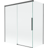 Mexen Rox parawan nawannowy 2-skrzydłowy rozsuwany 140 + 70 x 150 cm, transparent, gun gray szczotkowany - 8C9-140-070-66-00
