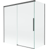 Mexen Rox badwand 2-delige schuifwand 150 + 70 x 150 cm, transparant, geborsteld donkergrijs - 8C9-150-070-66-00