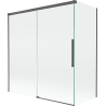 Mexen Rox parawan nawannowy 2-skrzydłowy rozsuwany 150 + 70 x 150 cm, transparent, gun gray szczotkowany - 8C9-150-070-66-00