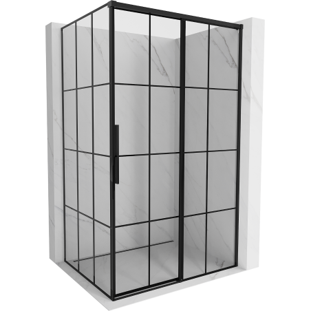 Mexen Rox schuifbare douchecabine rechts 160 x 85 cm, zwart raster, zwart - 8C2-160-085-70-77-P