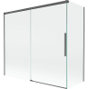 Mexen Rox badwand 2-delig schuifbaar 170 + 70 x 150 cm, transparant, geborsteld gun gray - 8C9-170-070-66-00