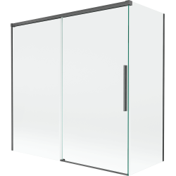 Mexen Rox klizni paravan za kadu s dva krila, 160 + 75 x 150 cm, proziran, brušeni sivi pištolj - 8C9-160-075-66-00