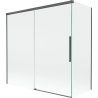 Mexen Rox parawan nawannowy 2-skrzydłowy rozsuwany 160 + 75 x 150 cm, transparent, gun gray szczotkowany - 8C9-160-075-66-00