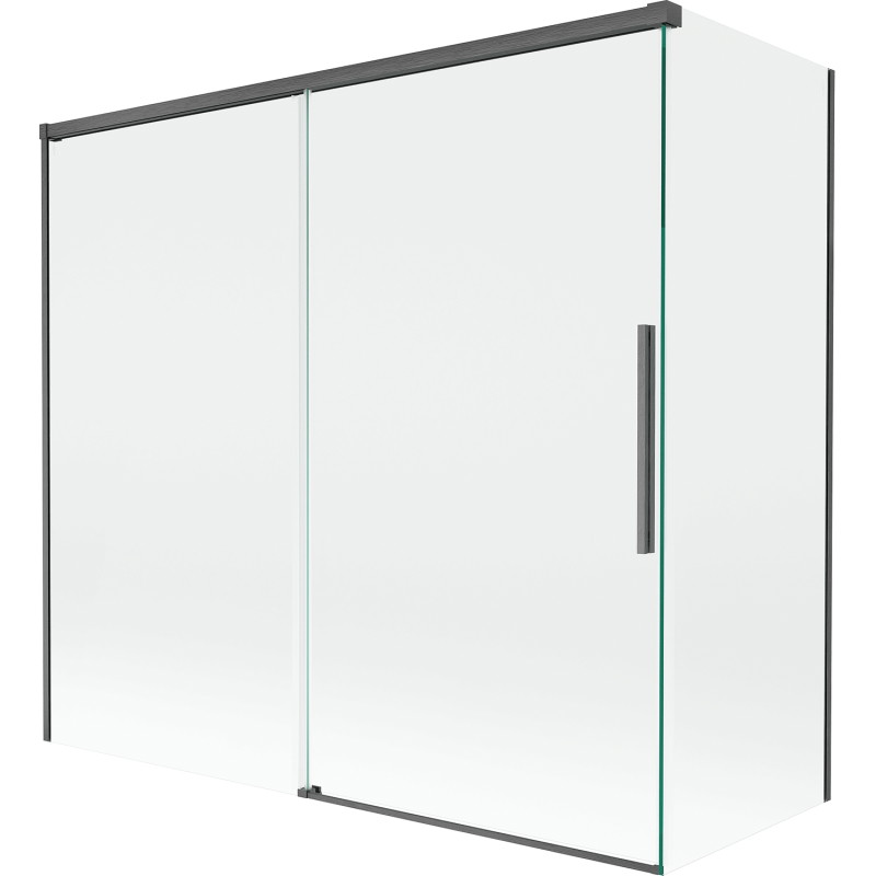 Mexen Rox 2-krilni klizni zid za kadu 170 + 80 x 150 cm, proziran, četkana puška siva - 8C9-170-080-66-00