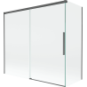 Mexen Rox Duschwand, 2-flügelig verschiebbar 170 + 80 x 150 cm, transparent, gebürstetes Gun Gray - 8C9-170-080-66-00