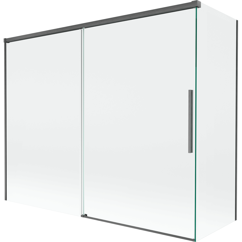 Mexen Rox Duschwand 2-flügelig verschiebbar 190 + 80 x 150 cm, transparent, gun gray gebürstet - 8C9-190-080-66-00