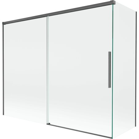 Mexen Rox resguardo de banheira de 2 painéis deslizantes 190 + 80 x 150 cm, transparente, cinza escovado - 8C9-190-080-66-00