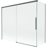 Mexen Rox badwand tweedelig schuifbaar 180 + 90 x 150 cm, transparant, geborsteld grijs - 8C9-180-090-66-00