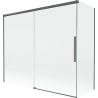 Mexen Rox pantalla de bañera corredera de 2 hojas 180 + 90 x 150 cm, transparente, gris oscuro cepillado - 8C9-180-090-66-00