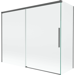 Mexen Rox klizna za kadu s 2 krila, klizna 190 + 90 x 150 cm, prozirna, pištoljno siva brušena - 8C9-190-090-66-00