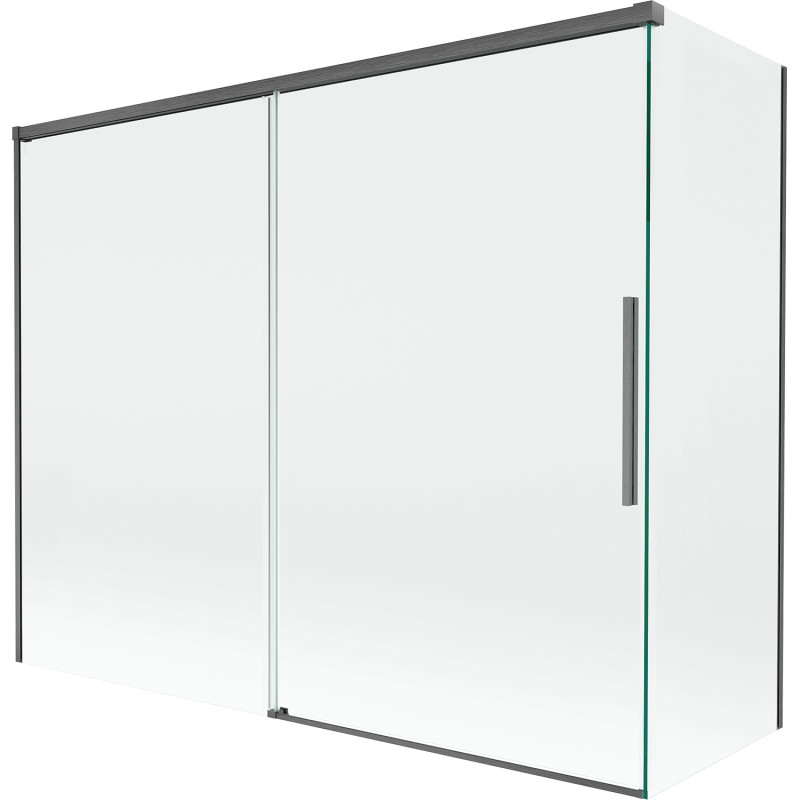 Mexen Rox vannas ekrāns, divdaļīgs, bīdāms, 190 + 90 x 150 cm, caurspīdīgs, gun pelēks matēts - 8C9-190-090-66-00