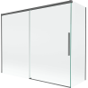 Mexen Rox tweekleppig uitschuifbaar badwand 190 + 90 x 150 cm, transparant, geborsteld geweergrijs - 8C9-190-090-66-00
