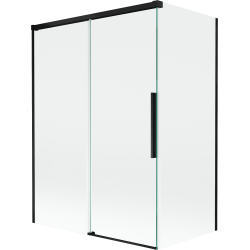 Mexen Rox bath screen 2-wing sliding 120 + 70 x 150 cm, transparent, black - 8C9-120-070-70-00
