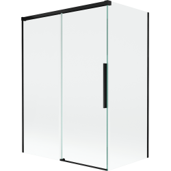 Mexen Rox divisória de banho de 2 painéis deslizantes 120 + 70 x 150 cm, transparente, preto - 8C9-120-070-70-00