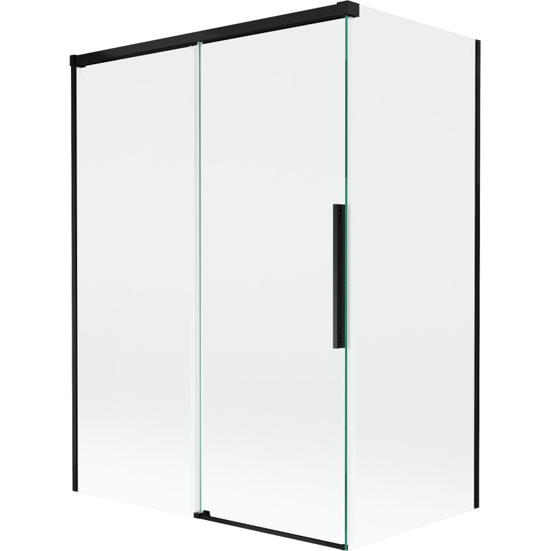 Mexen Rox vannisein 2-osaline lükanduks 120 + 70 x 150 cm, läbipaistev, must - 8C9-120-070-70-00