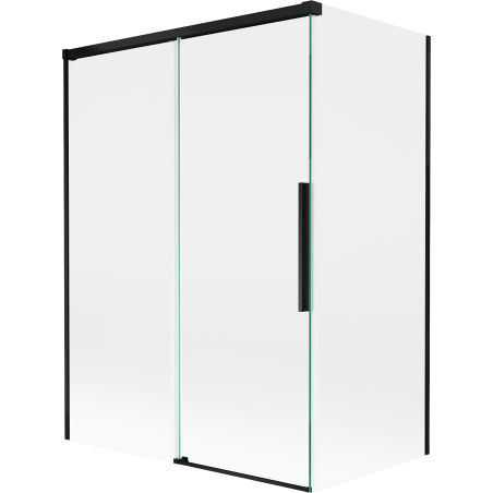 Mexen Rox parawan nawannowy 2-skrzydłowy rozsuwany 120 + 70 x 150 cm, transparent, czarny - 8C9-120-070-70-00
