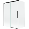 Mexen Rox Badewannenfaltwand, 2-flügelig, verschiebbar, 120 + 70 x 150 cm, transparent, schwarz - 8C9-120-070-70-00