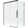 Mexen Rox duschskärm 2-delad skjutbar 120 + 70 x 150 cm, transparent, svart - 8C9-120-070-70-00