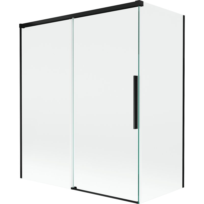 Mexen Rox Duschwand Badewanne 2-flügelig Schiebetür 140 + 70 x 150 cm, transparent, schwarz - 8C9-140-070-70-00