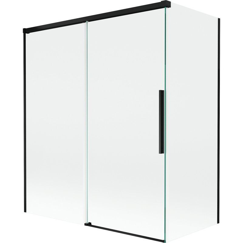 Mexen Rox kahetahuline dušisein, nihutatav 140 + 70 x 150 cm, läbipaistev, must - 8C9-140-070-70-00