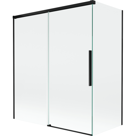 Mexen Rox Duschwand Badewanne 2-flügelig Schiebetür 140 + 70 x 150 cm, transparent, schwarz - 8C9-140-070-70-00