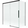 Mexen Rox Duschwand Badewanne 2-flügelig Schiebetür 140 + 70 x 150 cm, transparent, schwarz - 8C9-140-070-70-00