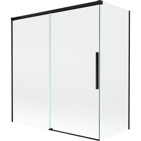 Mexen Rox klizničar s pokretnim panelima 2-krilni 150 + 70 x 150 cm, proziran, crni - 8C9-150-070-70-00