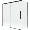 Mexen Rox badwand afscherming 2-delig schuifbaar 150 + 70 x 150 cm, transparant, zwart - 8C9-150-070-70-00