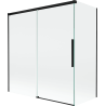 Mexen Rox parawan nawannowy 2-skrzydłowy rozsuwany 150 + 70 x 150 cm, transparent, czarny - 8C9-150-070-70-00