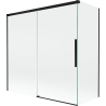Mexen Rox parawan nawannowy 2-skrzydłowy rozsuwany 160 + 70 x 150 cm, transparent, czarny - 8C9-160-070-70-00