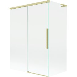 Mexen Rox L parede de chuveiro de correr 2 painéis 120 + 70 x 150 cm, transparente, dourado escovado - 8C9L-120-070-55-00