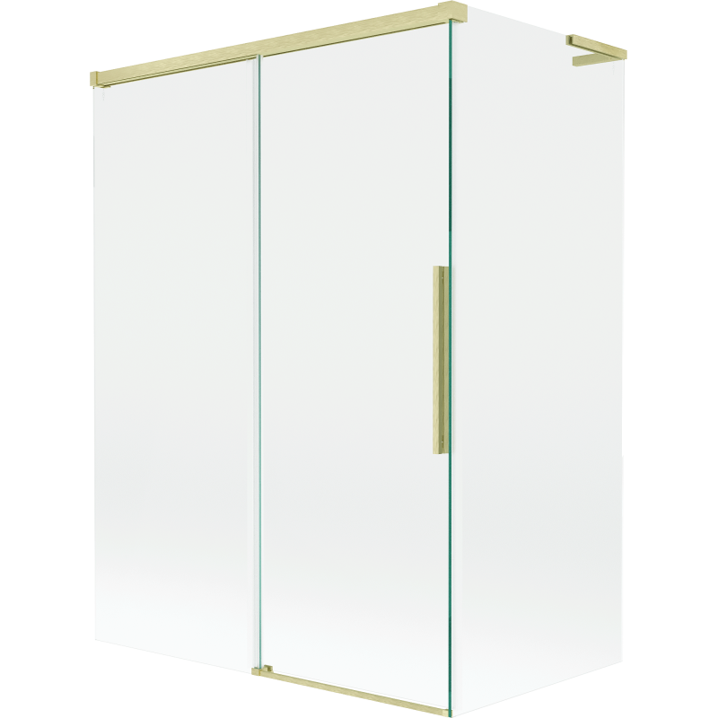 Mexen Rox L 2-krilni drsni zaslon za tuš 120 + 70 x 150 cm, prozoren, brušeno zlato - 8C9L-120-070-55-00