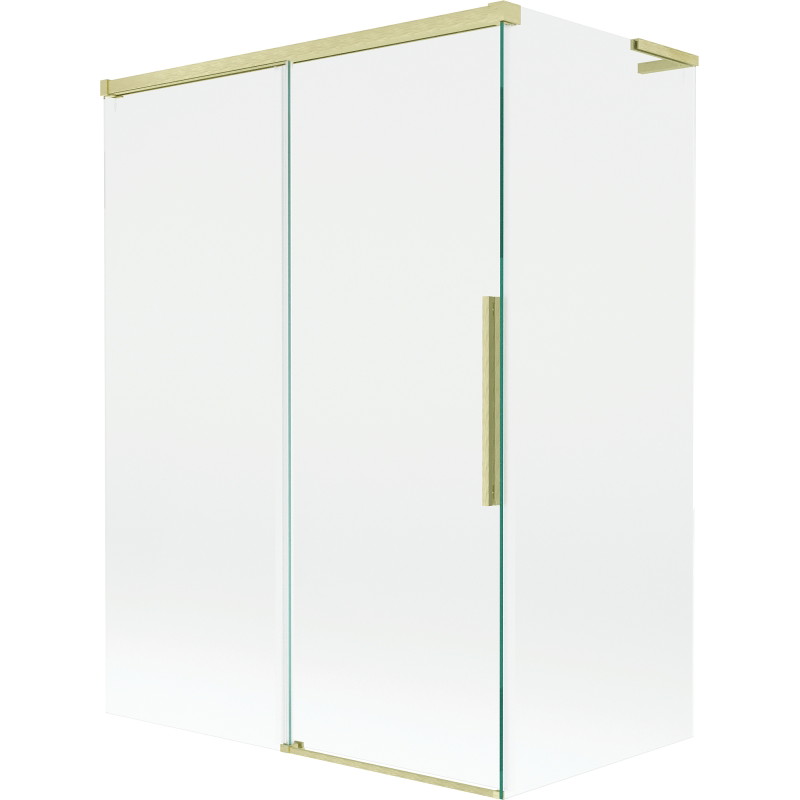 Mexen Rox L parete per vasca da bagno a 2 ante scorrevoli 120 + 70 x 150 cm, trasparente, oro spazzolato - 8C9L-120-070-55-00