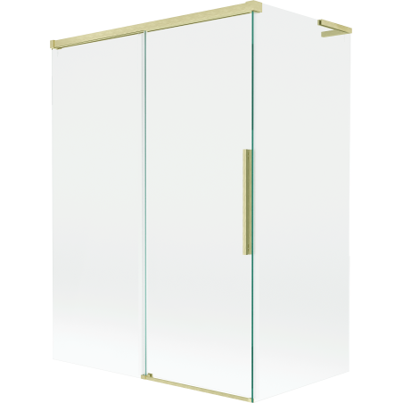 Mexen Rox L parawan nawannowy 2-skrzydłowy rozsuwany 120 + 70 x 150 cm, transparent, złoty szczotkowany - 8C9L-120-070-55-00