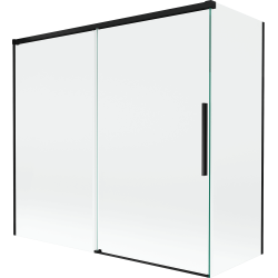 Mexen Rox klizna za kadu s dva klizna krila 170 + 70 x 150 cm, prozirna, crna - 8C9-170-070-70-00