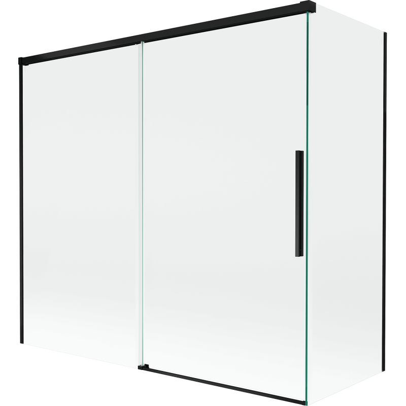 Mexen Rox Badewannenabtrennung 2-flügelig zum Schieben 170 + 70 x 150 cm, transparent, schwarz - 8C9-170-070-70-00