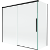 Mexen Rox parawan nawannowy 2-skrzydłowy rozsuwany 170 + 70 x 150 cm, transparent, czarny - 8C9-170-070-70-00