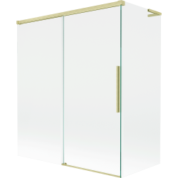 Mexen Rox L 2-flügelige Schiebe-Badewannenabtrennung 140 + 70 x 150 cm, transparent, gold gebürstet - 8C9L-140-070-55-00